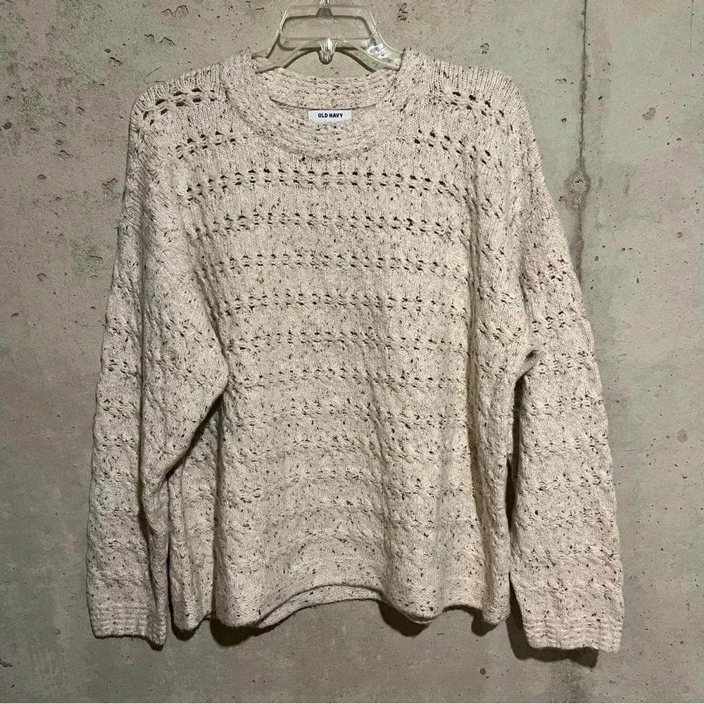 Old Navy women's sz XL Tall crewneck sweater NWT Open Knit Chunky